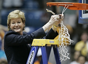 Pat Summitt Cutting Basketball Net